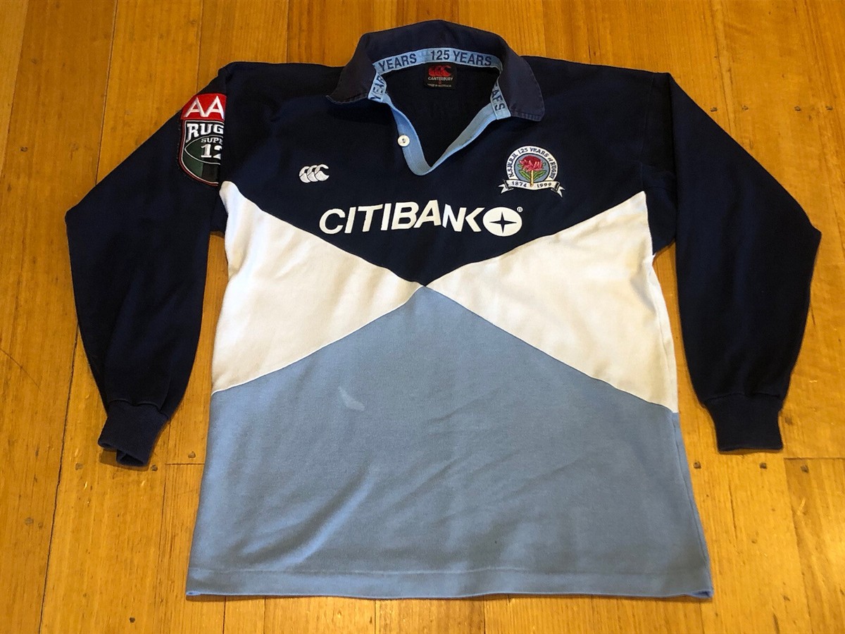 Vintage NSW Waratahs 125 Years 1999 Super 12 Rugby Jersey Shirt