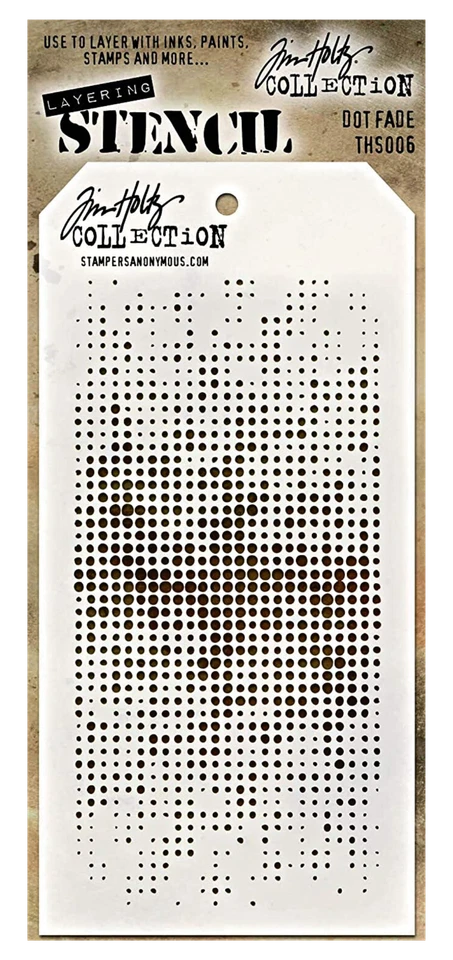 Набор анонимных трафаретов Tim Holtz Stampers с выцветающими точками и мешковиной - Изображение 2 из 3