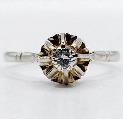 Achat Bague Solitaire Diamant Or Blanc Centre 0.20ct & Diamants Sur Le Corps De Bague A2c2