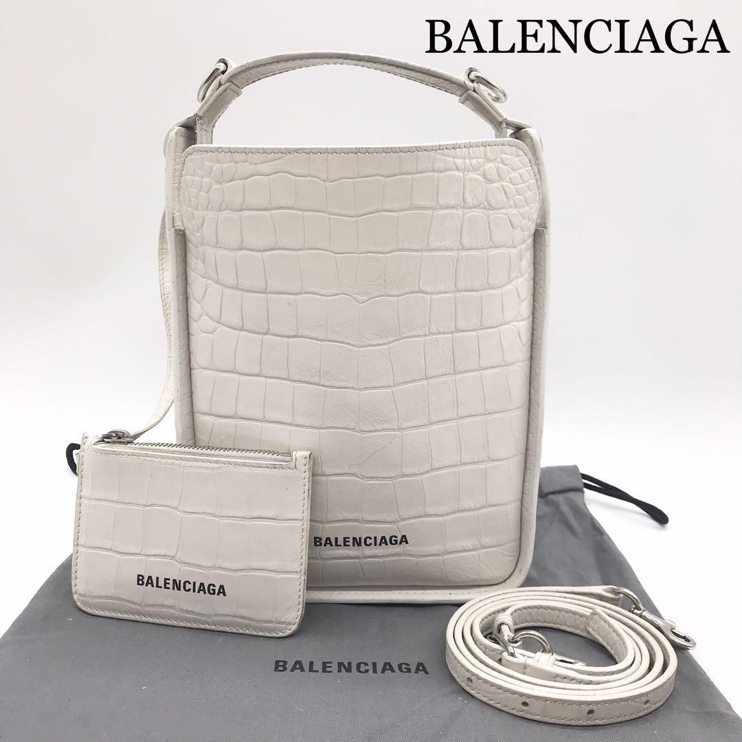 【美品】BALENCIAGA Tool 2.0 NS XS クロコ ハンドバッグ BALENCIAGA Tool 2.0 NS XS Crocodile-Embossed Handbag