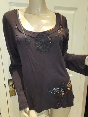 Top Femme Noir Taille 18 - Neuf Sans Étiquettes - Manches Longues - Marque T.O.P.