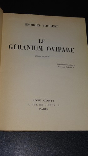 LE GÉRANIUM OVIPARE - Georges Fourest - 1935 - POÉSIE - ÉDITION ORIGINALE - Picture 4 of 5