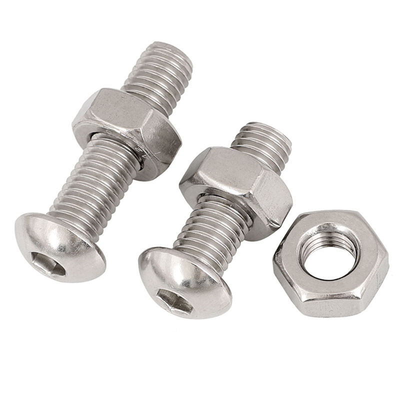 A2 Stainless Steel Socket Button Head Screws Allen Key Bolts & Hex Nut M2-M12
