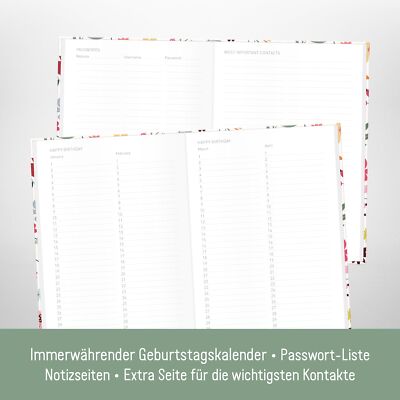 Carnet D'Adresses A5 Paper&you Avec Onglets A-Z - Organisateur De Contacts Et Mots De Passe