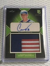 CASEY SAUCKE 2020 Leaf Perfect Game JERSEY PATCH AUTO #13/16 VIRGINIA WHITE SOX