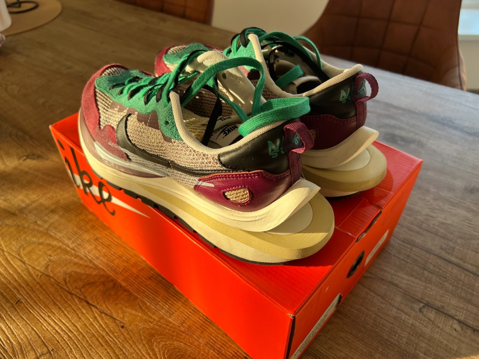 SACAI X NIKE Sneakers rosse Nike VaporWaffle SP x Sacai String Villain taglia US 11 5 EUR 45 5