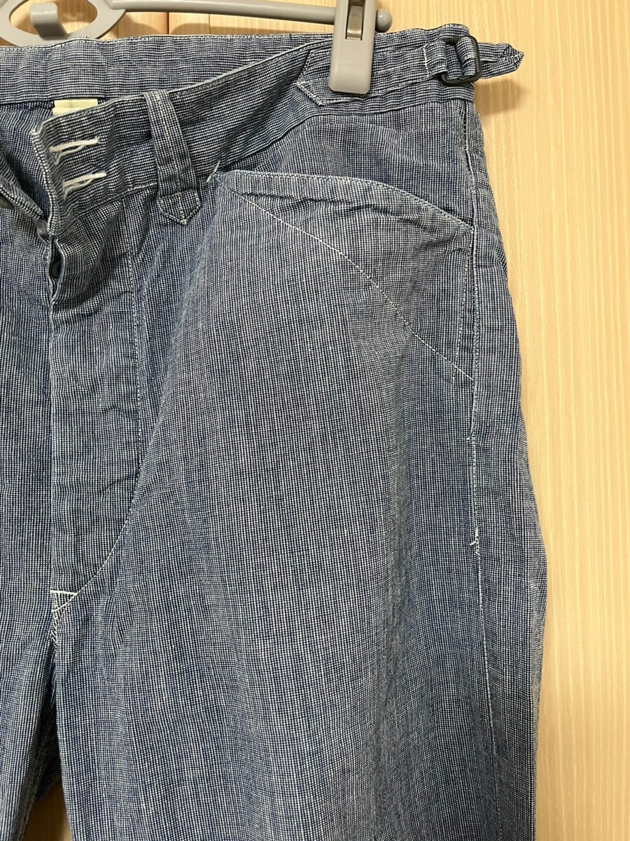 RRL Indigo Pin Check Work Pants W33x L32 | eBay