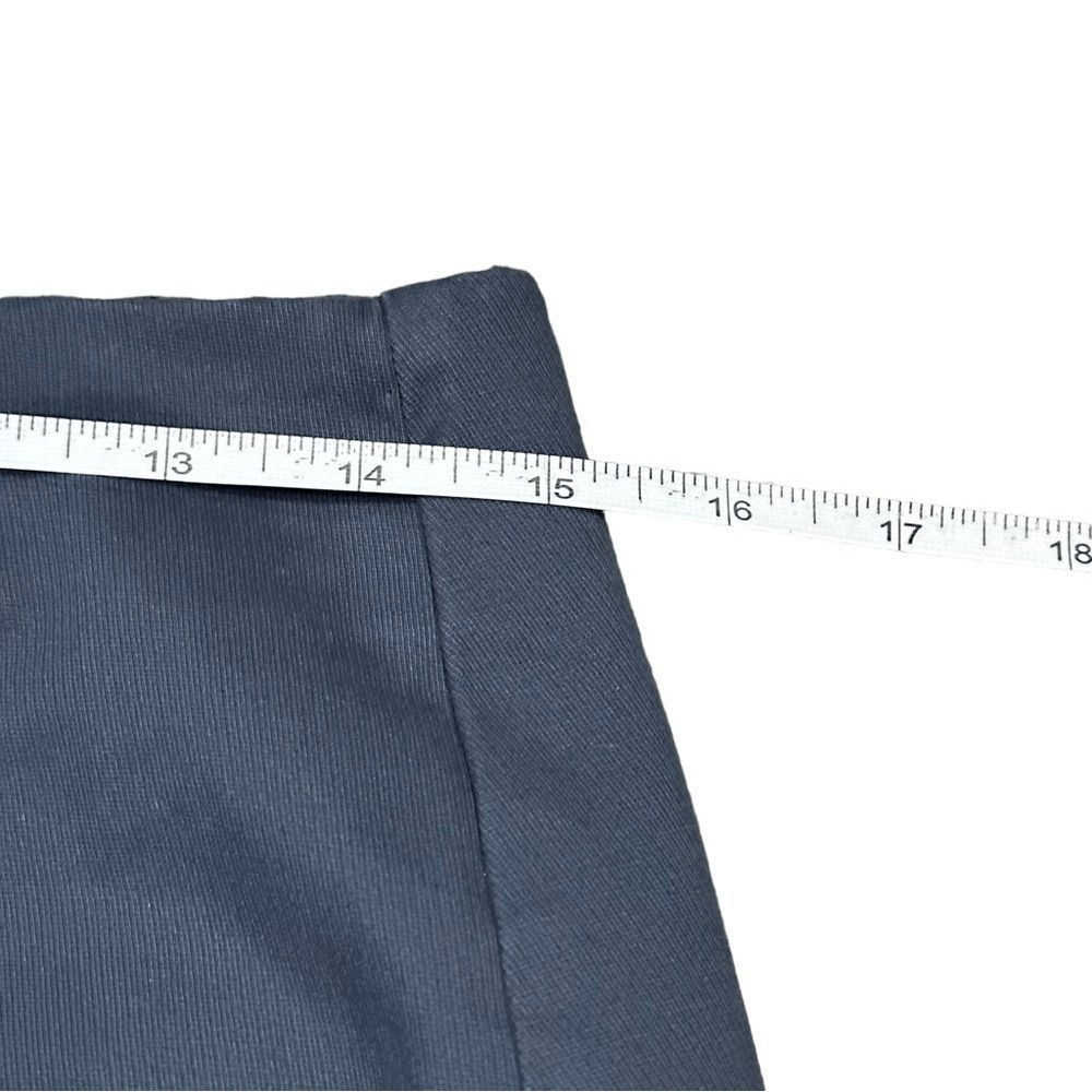 Loft Solid Blue Double Front Zip Shift Skirt - image 3