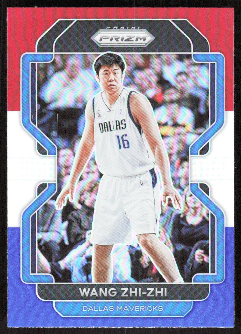 2021-22 4253E Panini PRIZM RED WHITE BLUE PRIZM Wang Zhi-zhi Dallas Mavericks