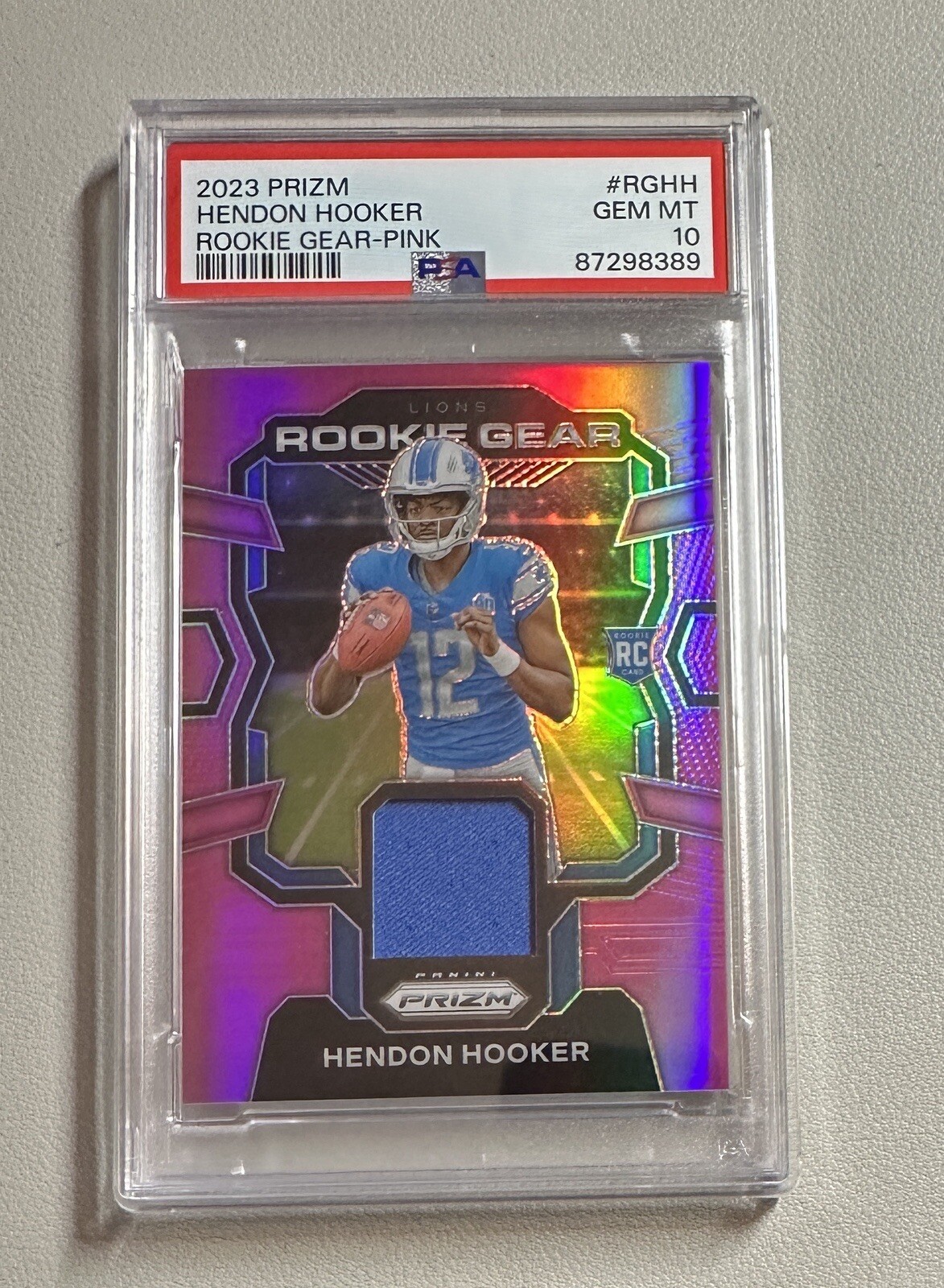 Hendon Hooker Panini Prizm Rookie Gear #RGHH Pink