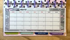 Lined Month Calendar Undated Dashboard 4 use with Skinny Classic Happy Planner~