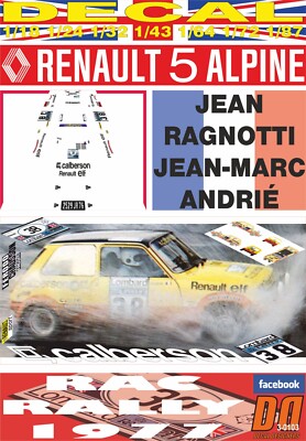 DECAL RENAULT 5 ALPINE EQUELIN S 1000 PISTES 1978 DnF (12