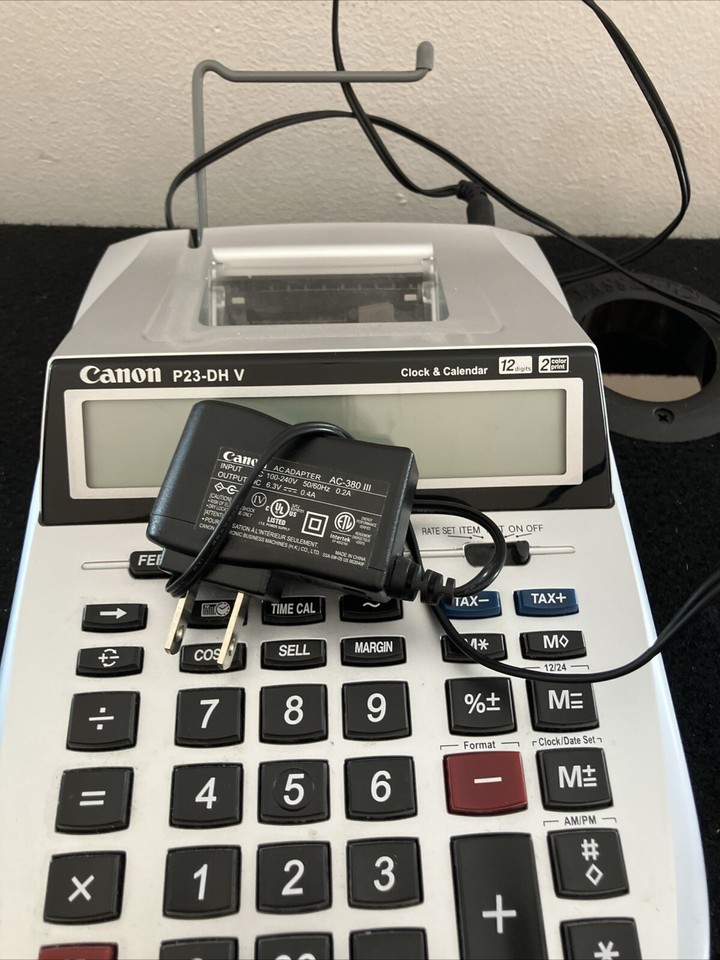 Canon P23DH V Desktop Printing Calculator Clock Calendar 12 Digits W