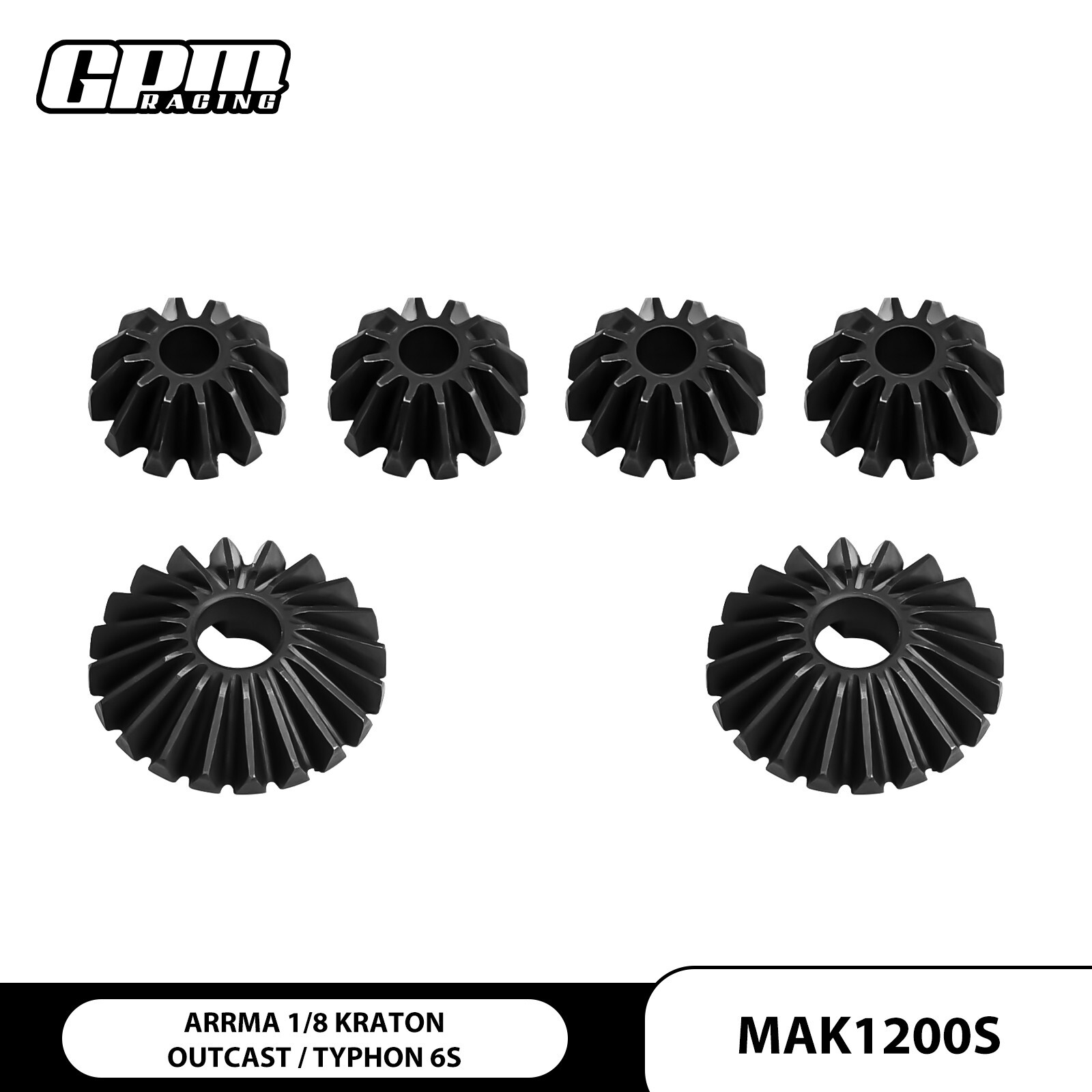 ARRMA Kraton Outcast 6S Harden Steel Diff Bevel Gear & Pinion Set