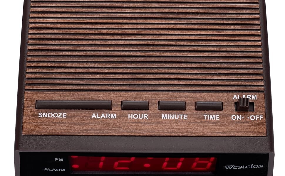 Westclox 22690 Retro Wood Grain LED Alarm Clock, 0.6-Inch | eBay
