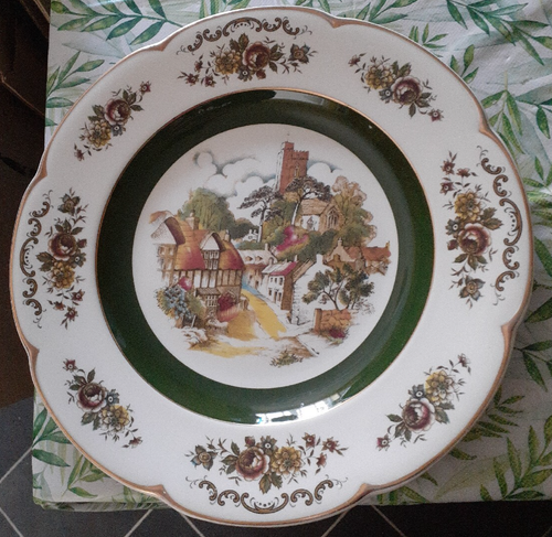 Ascot Service Plate by Wood & Sons England Alpine White Ironstone Vintage Transf - Picture 7 of 7