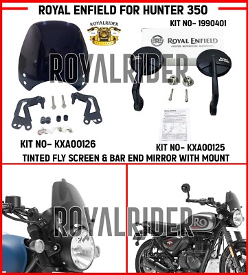 Passend für Royal Enfield FLY SCREEN & BAR END MIRROR WITH MOUNT For Hunter 350