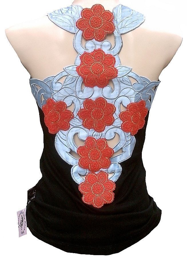 Rockabilly Punk Rock Baby Flower Power Flores Diseñador Parche Tank Top Camisa S