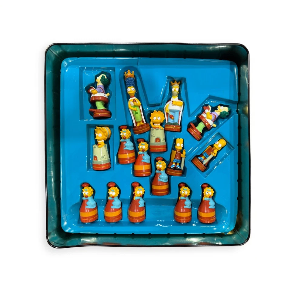 The Simpsons 3D Chess Set In Tin Box Cardinal Complete Set Vintage 1998 - Image 3 of 4