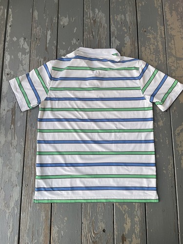Nike Dri Fit Mens Polo Shirt Size Large Golf Tour Performance Logo White Striped - Picture 9 of 9