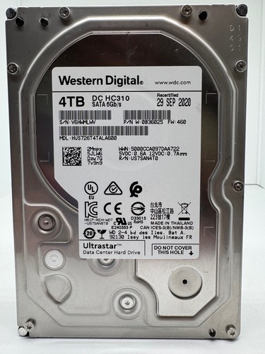 Western Digital Ultrastar DC HC310 4TB HDD SATA 3,5" Zoll HUS726T4TALA6L4 24/7 - 第 1/4 張圖片