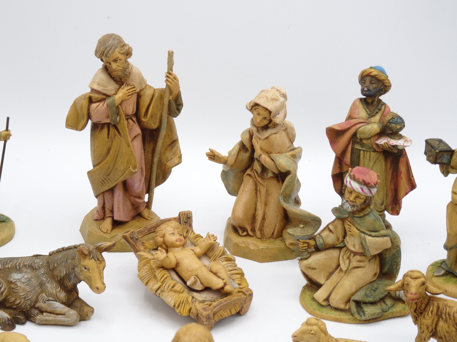 25 pcs VINTAGE FONTANINI NATIVITY SET VILLAGE FIGURES FIGURINE (1991