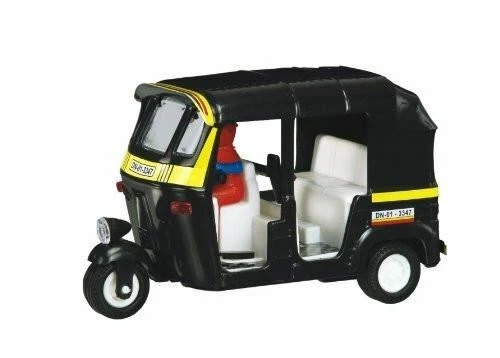 Kids Toys Black Yellow Big Auto Rickshaw Fun on Wheels for Little Ones