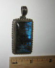 2" STERLING SILVER PENDANT W/ 1.4" x 0.8" NATURAL LABRADORITE STONE 21.4g *1 (GG — photo 6
