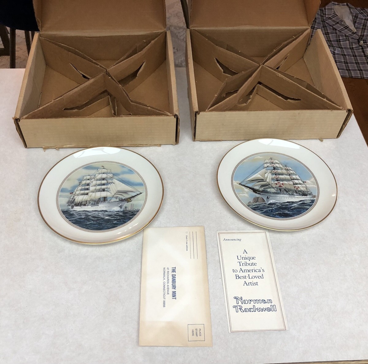 2 The Official Tall Ships Fine China Plate Collection Danbury Mint
