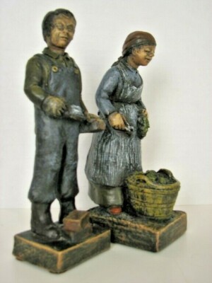 Mat Wanders Brick Layer Harvesting Grapes Sculptures Signed Netherlands EUC