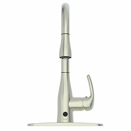 Bio Bidet FLOW Brushed Nickel 1-handle Deck Mount Pull-down Touchless Faucet