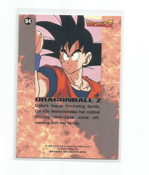 DRAGON BALL Z-GOKU'S FAMILY/ CHI CHI's DRIVING 1996 PROMO CARD #04