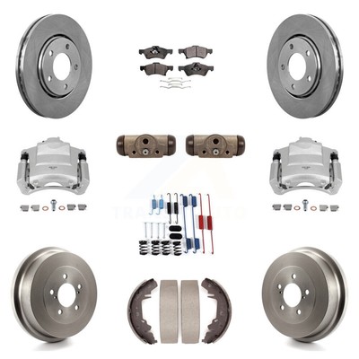 Front Rear Disc Brake Caliper Rotor Drum Semi-Metallic Pad Shoe Cylinder Kit For