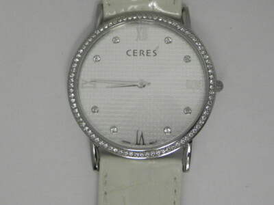 Ceres White Crystal Bezel Women\'s Fashion Watch Amazon.com: Womens Watches Swarovski Crystal Analog Quartz  main image 4