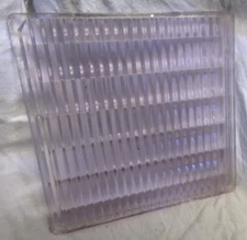 (Qty-9)  Vintage Luxfer Glass Cross Hatch Tiles (Frank Lloyd Wright design)