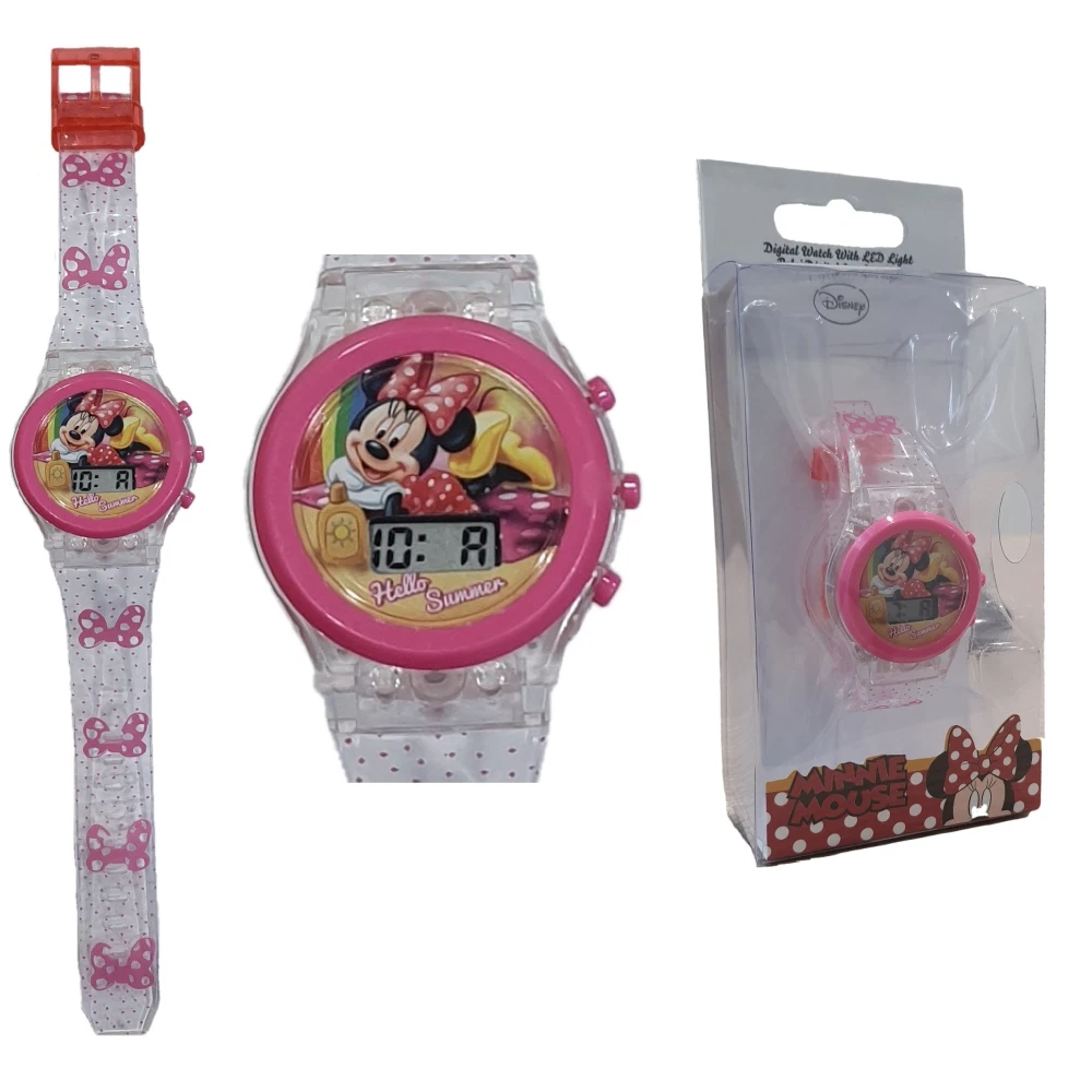 OROLOGIO DA POLSO DIGITALE MINNIE MOUSE DISNEY CON LED IN