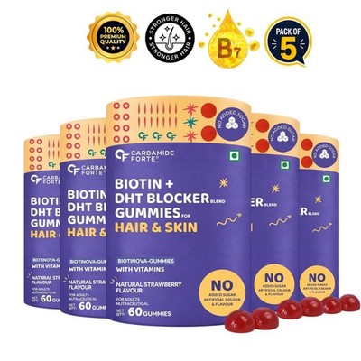 Biotin Hair Gummies DHT Blocker Pack of 5 | 300 Gummies