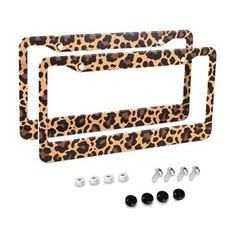 Cheetah Print Car Accessories 12.3 X 6.3 Leopard Print License Plate Frames Cheetah Print Car Accessories 12.3 X 6.3 Leopard Print License Plate Frames