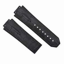 28MM LEATHER BAND STRAP FOR 48MM HUBLOT BIG BANG CERAMIC F1 KING POWER BLACK