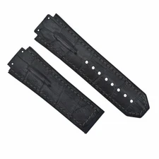 28MM LEATHER BAND STRAP FOR 48MM HUBLOT BIG BANG CERAMIC F1 KING POWER BLACK