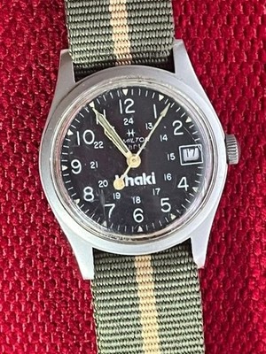 Hamilton Khaki 9239 Vintage Quartz Top Zustand Datum Vietnam Ära