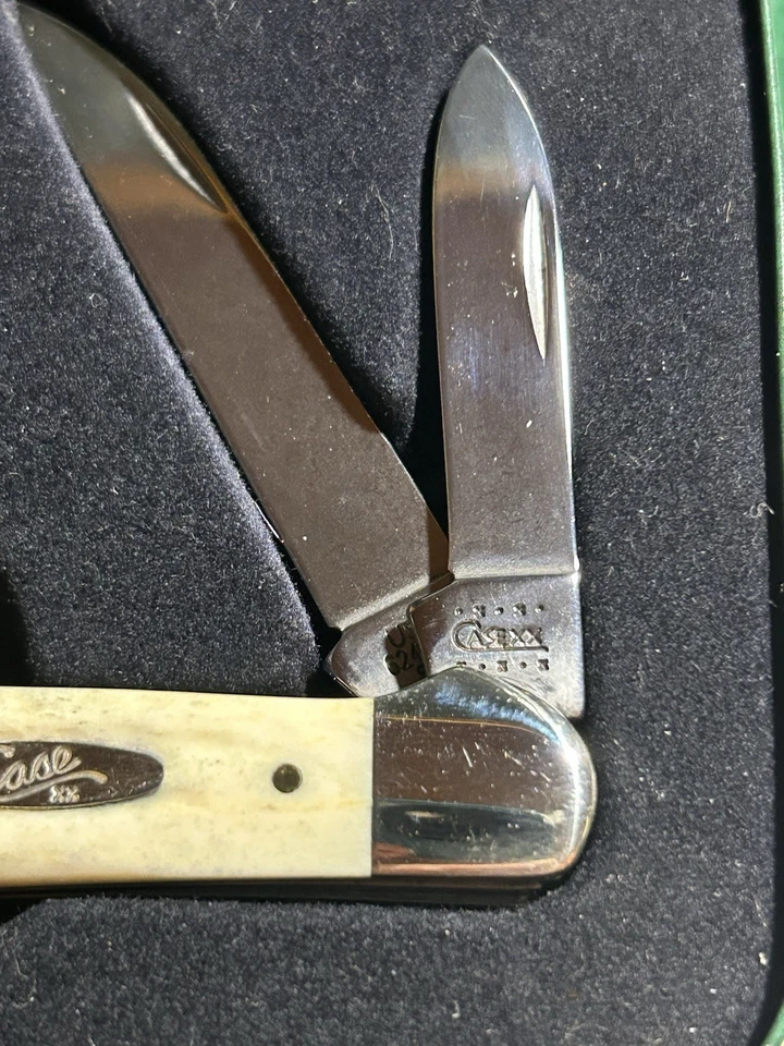 CASE XX (2000) Wharncliffe 62109w 6249WSet CUCHILLO DE BOLSILLO JUEGO DE CAJA DE HOJALATA COMO NUEVO SIN USAR Foto 2 de 4