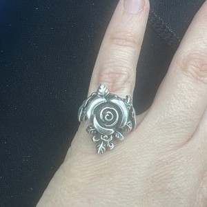 VTG 925 Sterling Silver Rose Ring size 6