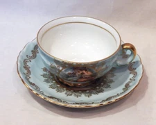 Mitterteich Bavaria Demitasse Cup and Saucer Set Romantic Scenes