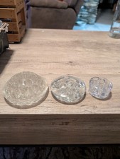 3 Vintage Flower Holders. Flower Frogs Glass.