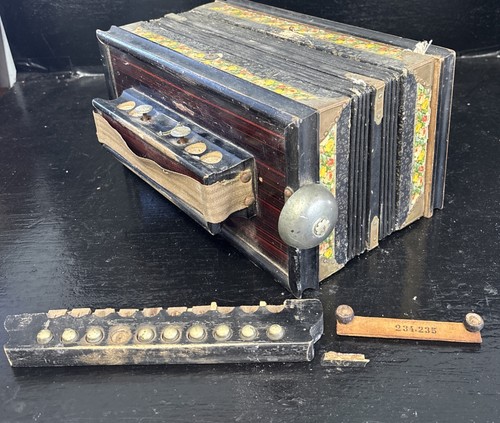 Beautiful Antique Ornate Accordion Squeezebox Sold For Restoration & Repair