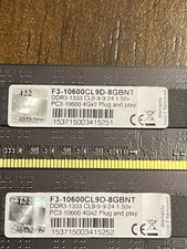 G.Skill 8GB 2X4GB PC3-10600 DDR3 1333 Desktop PC Memory F3-10600CL9D-8GBNT