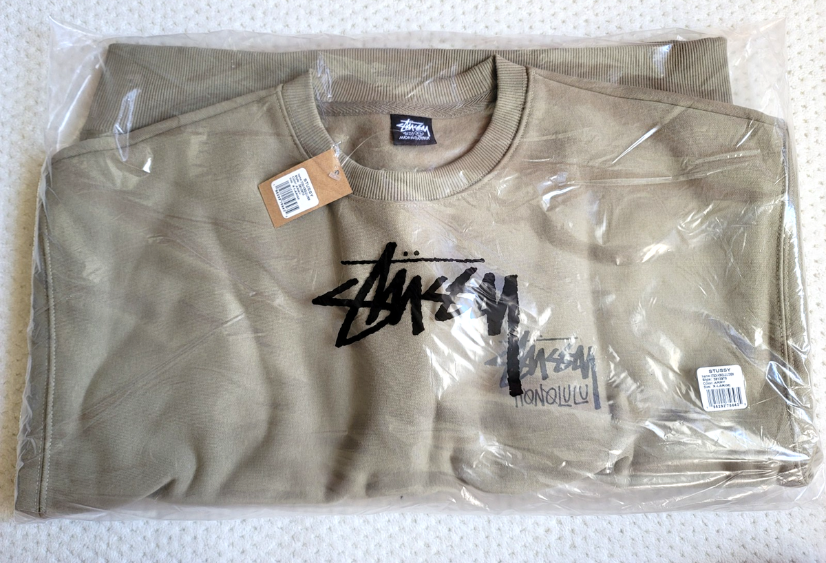 NWT Stussy Honolulu Chapter Limited ARMY GREEN Fleece Crewneck