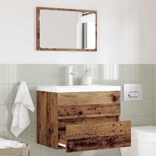 vidaXL Set di mobili per il bagno con cassetto 2 pcs Legno vecchio