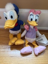 Disney Store Donald Duck Daisy Mini Bean Bag Plush Set 10" NEW w/Tags